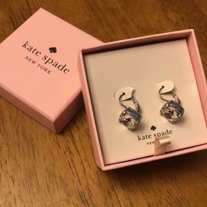 Kate Spade leverback cushion cut cubic zirconia earring
